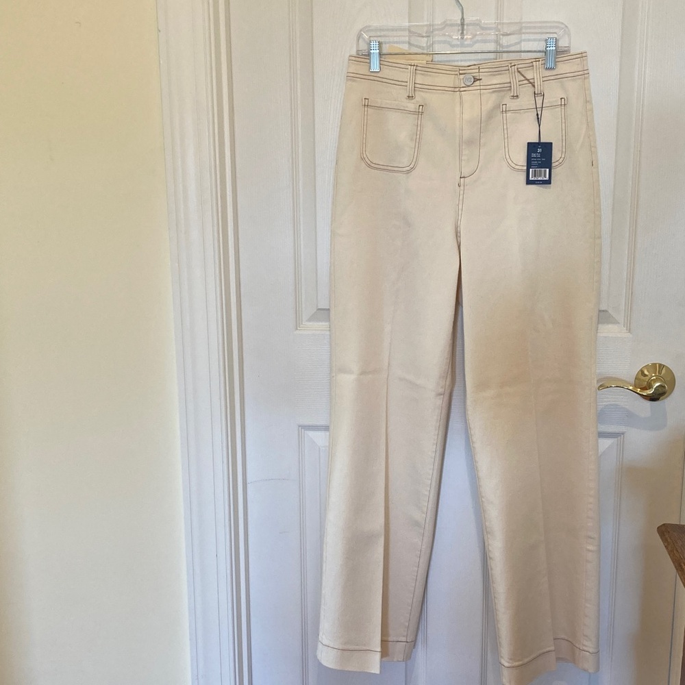 NIC+ZOE Cream Straight Leg Pants